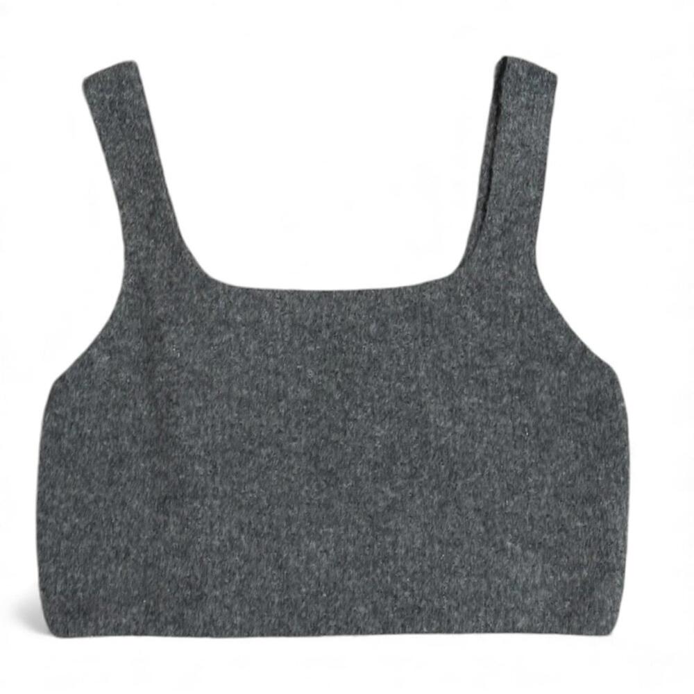 NEW Everlane Cozy Stretch Tank Wool Yak Blend Square Neck Gray Grey Size M